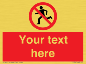 Custom No Running Sign